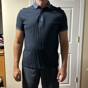 Express Short Sleeve Collard Shirt. Size: Large. Color: Blue